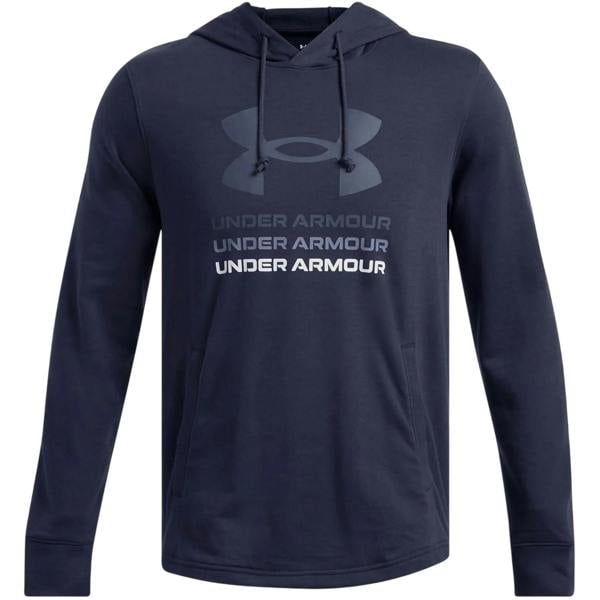 Under Armour Mens Rival Terry Graphic Hoodie - Blue - 