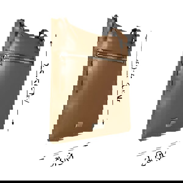 Assots London 'WILLOW' Tan Smooth Leather Crossbody Bag