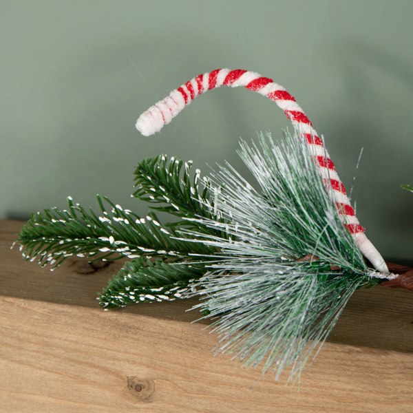 Samuel Alexander 1.3m Candy Swirls Christmas Garland with Frosted Pinecones and Candy Canes