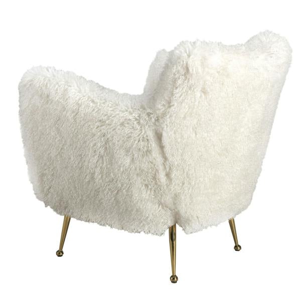 Angel Cerdá White long pile fabric armchair 5191