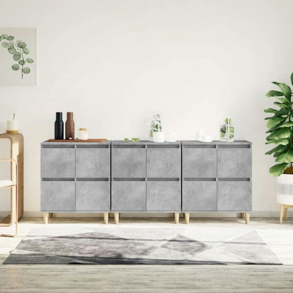 Berkfield Sideboards 3 pcs Concrete Grey 60x35x70 cm Engineered Wood