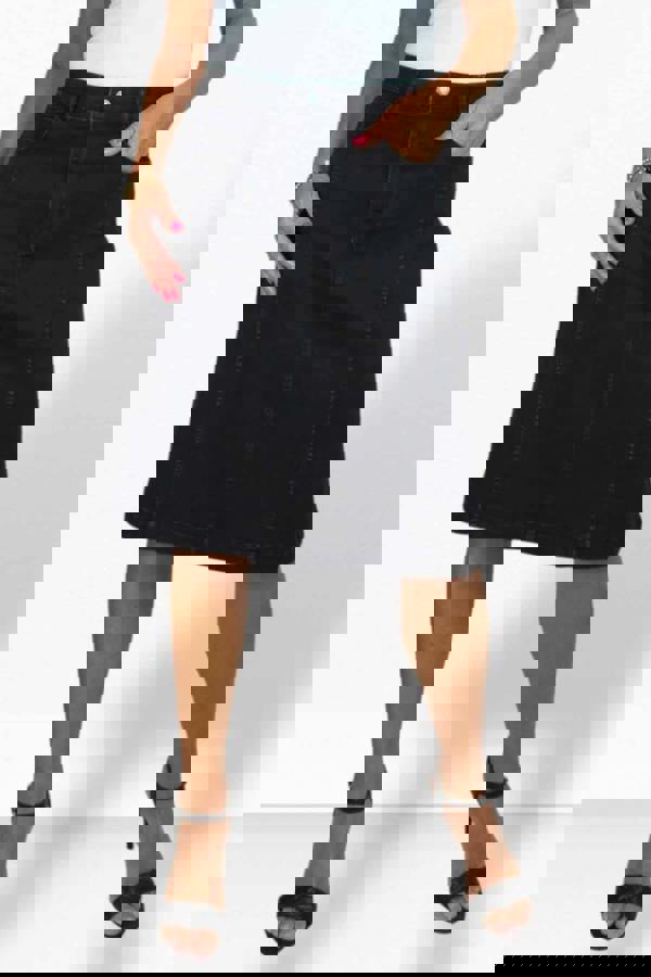 Paulo Due Women's Panelled Denim A Line Skirt