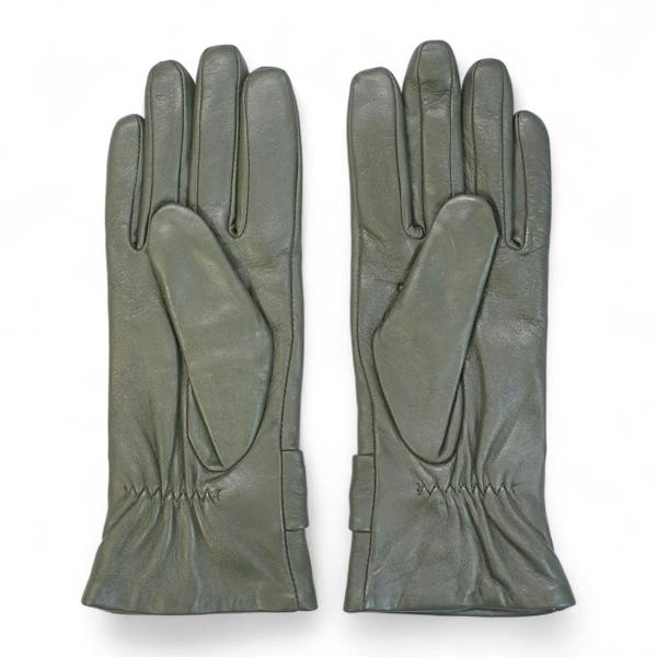 Infinity Leather Womens Italian Leather Winter Bow Design Soft Wool Lining Gloves - L-GLV-401