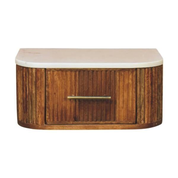 Artisan Furniture Solid Wood Beaumont Wall-Mounted Bedside, 1 Drawer , Brown