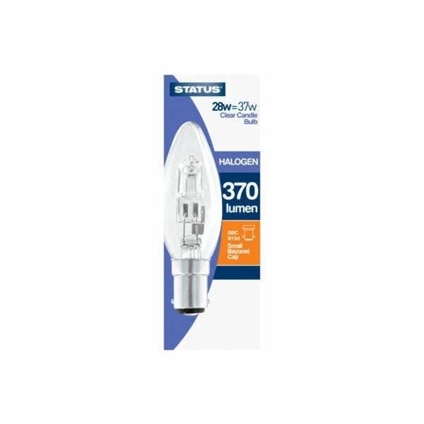 Status 10 x Status 28W-37W SBC Clear Halogen Candle Light Bulbs