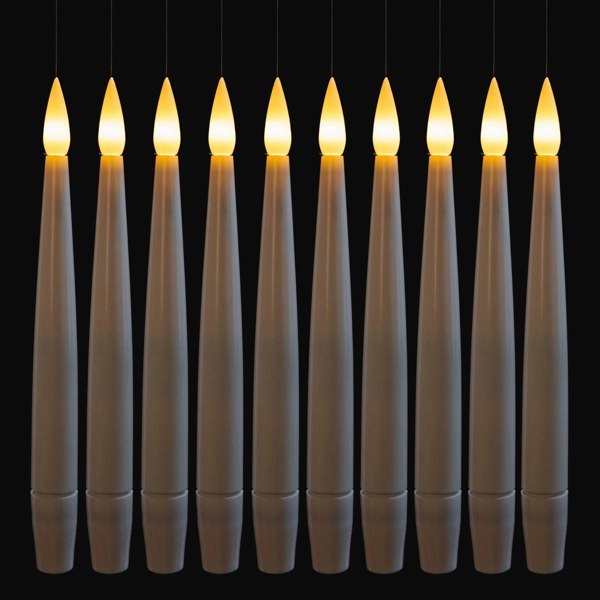 Samuel Alexander Set of 10 15cm Floating White LED Battery Candles in Warm White with Remote Control