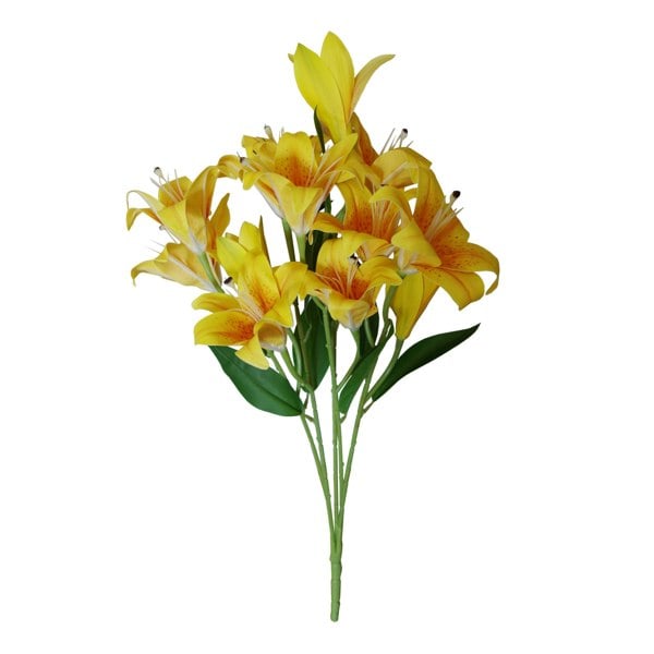 Leaf 60cm Artificial Lily Stem Yellow