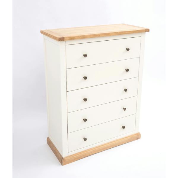 Cabinet Bits Trevi 5 Drawer Chest of Drawers Brass Knob