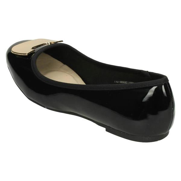 Spot On Ladies Spot On Flat Ballerina Shoes