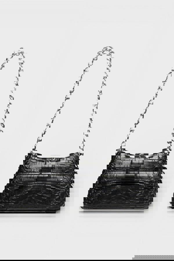 Balenciaga Lindsay Leather Shoulder Bag Black