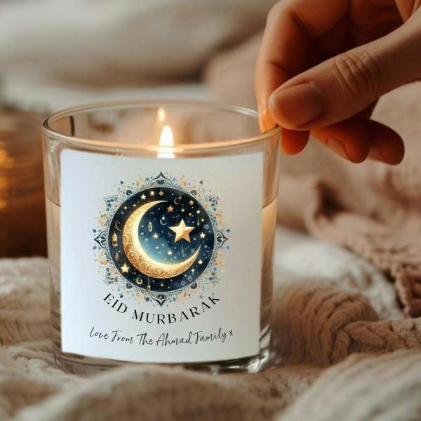 Aye Do Gifts Personalised Eid Mubarak Candle Gift Set | Keepsake for Family, Friends