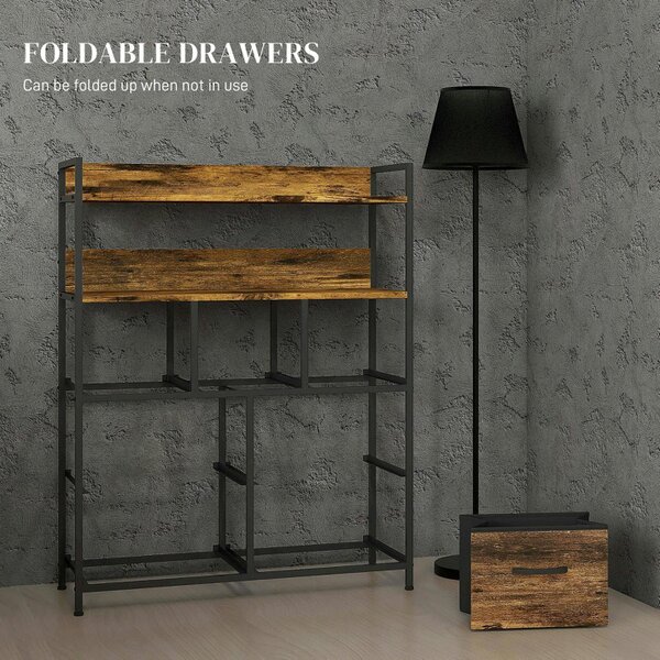 Wyld Haus Haco Fabric And Wood Rustic Brown 7 Drawer Rustic Storage Chest