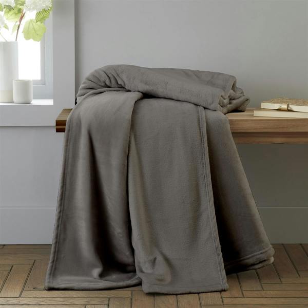 Velvet Raschel Throw Charcoal 200 x 240