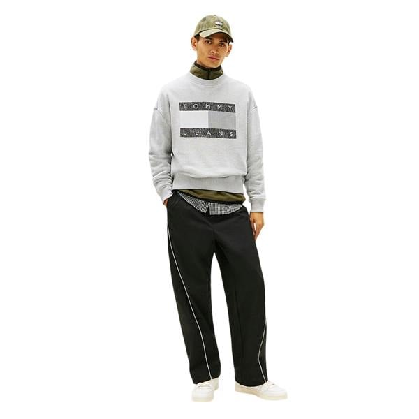Tommy Jeans Mens Monochrome Sweatshirt - Grey Heather - 