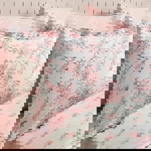 Catherine Lansfield Mirabelle Floral Reversible Duvet Cover Set Pink