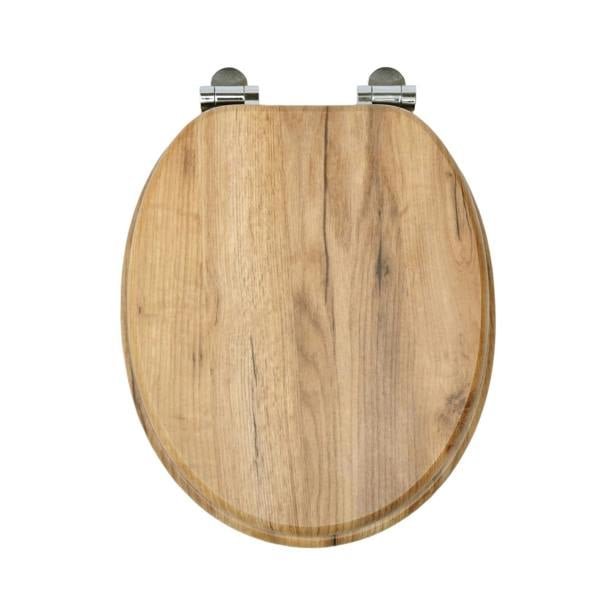 RTS Teak Oak MDF Close Toilet Seat