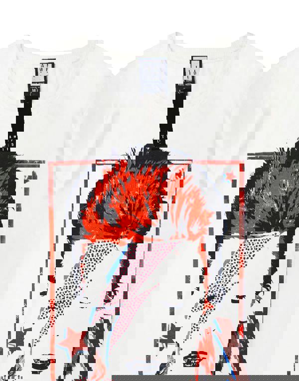 Amplified Clothing Mens White David Bowie Short Sleeved T-Shirt