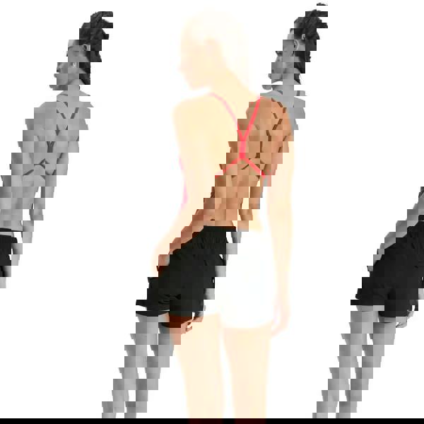 Speedo womens essential watershort black with red black crisscross sports bra