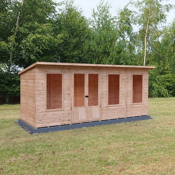 Shire 16x6 Peony Summerhouse 12mm Shiplap interlock cladding