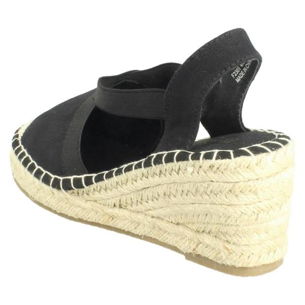 Savannah Ladies Savannah Casual Wedge Heeled Wide Fit Slip On Sandals F2310