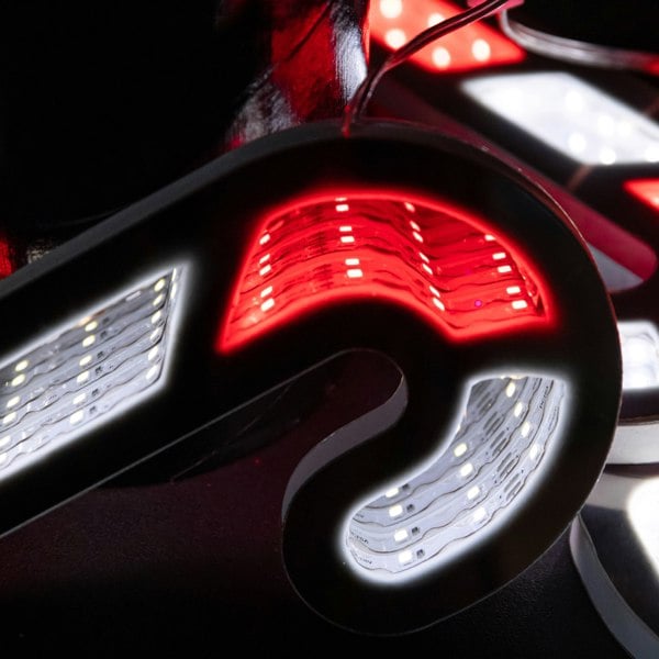 Samuel Alexander 1.75m 6 Infinity Hanging Christmas Candy Cane Garland with Red and White LEDs