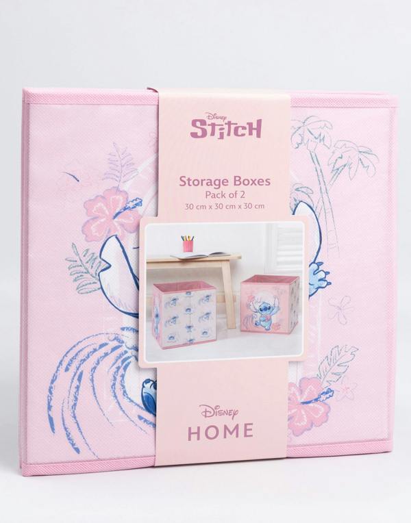Lilo & Stitch Girls Pink Character Storage Cube Twin Pack (One Size)