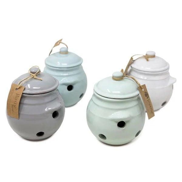 Rustic Pastel - Garlic Storage Jar With Lid (Fully Dipped)