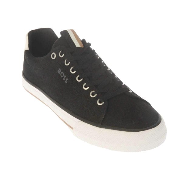 Boss Mens Aiden Leather Tennis Trainers - Black