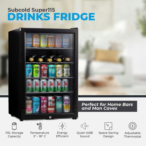 Subcold Super 115 LED Beer Fridge - Black