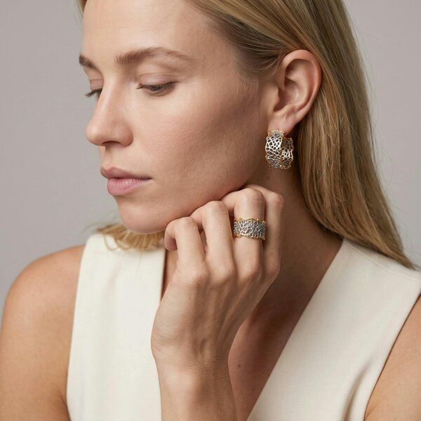 Uchi & Soto Kin Mixed Metal Filigree Ring