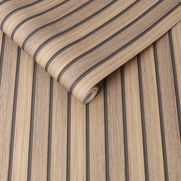 Fresco Wooden Slats Panelled Wallpaper - Natural - 10m