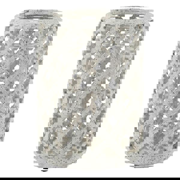 Hill Interiors Stone Effect Hurricane Lantern - Grey - 