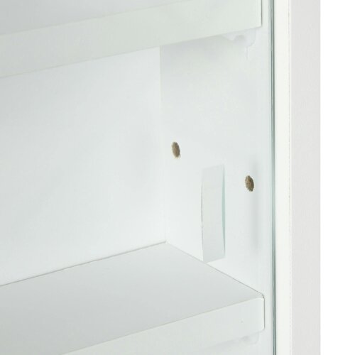 Wyld Haus Ronimo Wood And Glass White Wall Mounted Display Cabinet With Adjustable Shelves