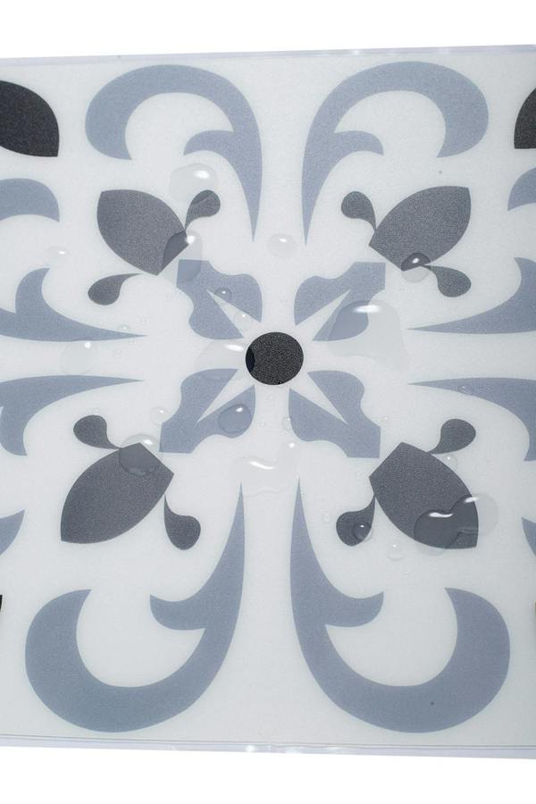 Living and Home 10Pcs Self Adhesive Floral Pattern PVC Wall & Floor Tile Stickers for Bathroom Kitchen Living Room Bedroom, 20 x 20cm(0.4㎡)