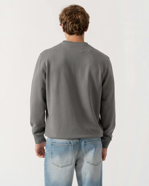 Back shot of Belstaff Mens Logo Sweatshirt - Atlantic Grey