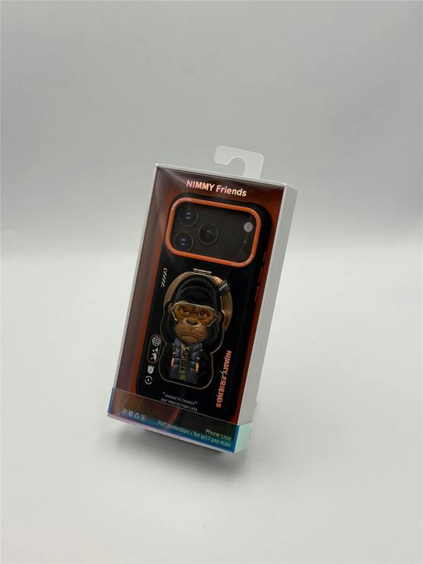 Nimmy Friends Nimmy Cool & Cute 2.0 Gorilla Case with MagSafe Stand for iPhone 17 Pro Max 6.9" Black Orange - N-YJKM-CXZJZH-IP17-PRO-MAX-016