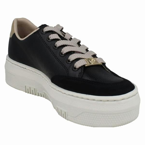 Rieker Ladies Rieker Textured Leather Platform Trainers M1912