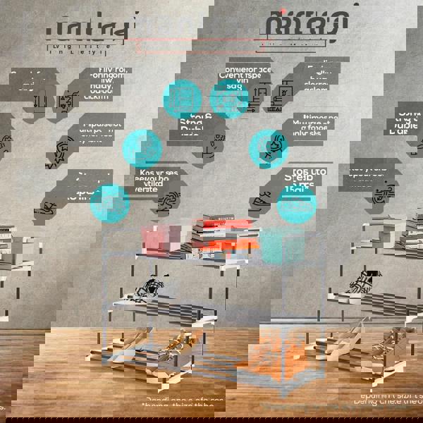 MANTRARAJ 3 Tier Heavy Duty Metal Shoe Quick Assembly Shoe Rack Shoe Storage Cabinet Holds Upto 12-15 Pairs