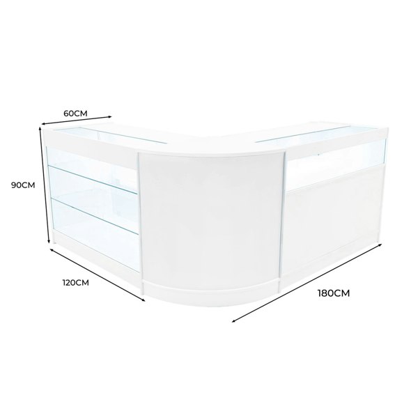 Monstershop Triton LED Shop Counter Set K1200, B1200 & CM60 - White