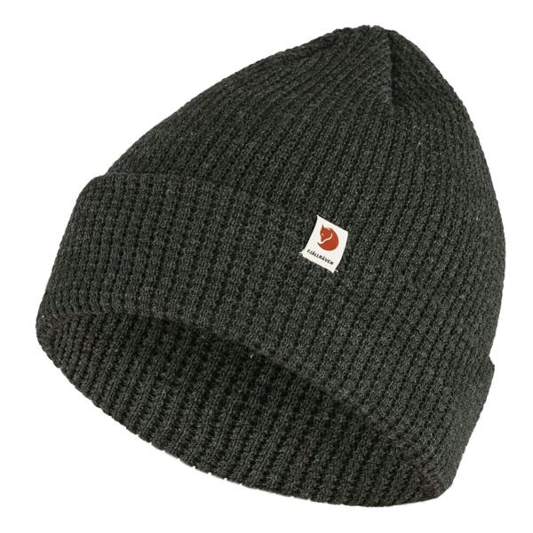 Side view of Fjallraven Tab Beanie for Men in Dark Grey
