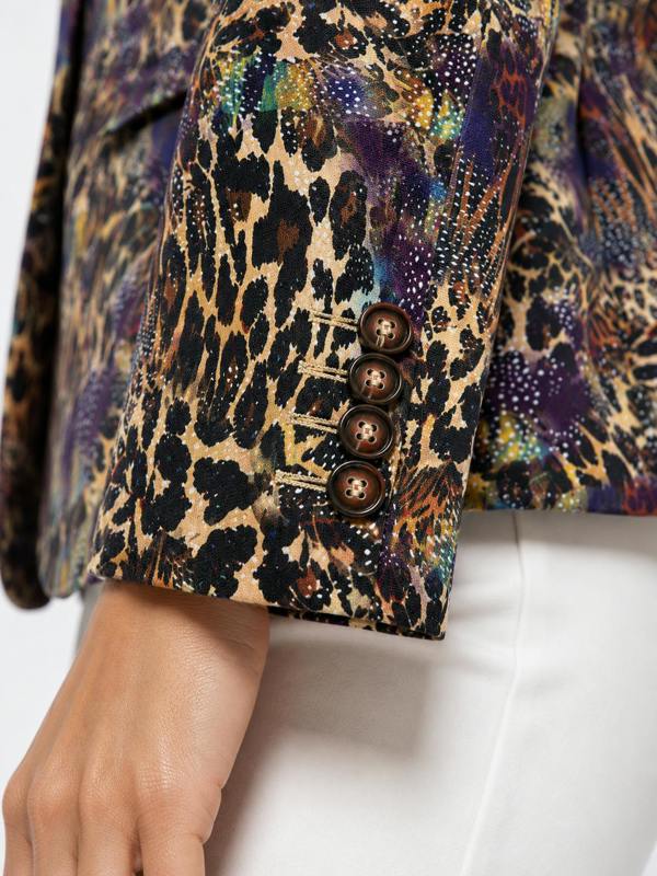 Gilded Instinct leopard print blazer in gold and black