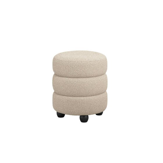 Wyld Haus Antipodes Cream Chenille Round 3 Tier Pouffe