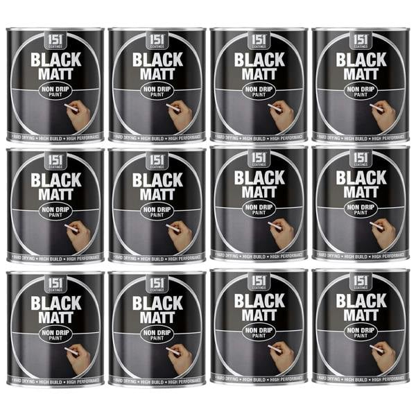151 12X Matt Black Non-Drip Paint 300ml