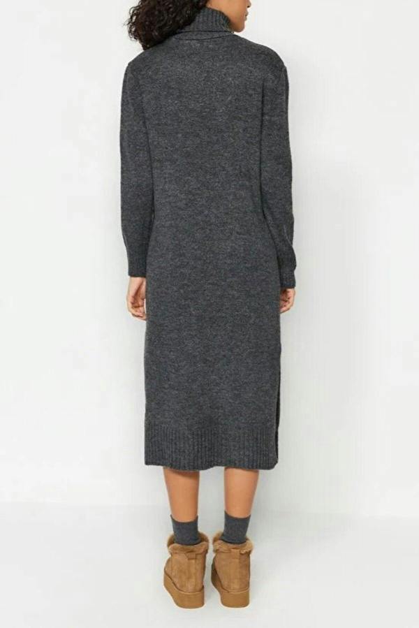 WOVCOR Midi Wide Cut Soft Texture Knit Dress