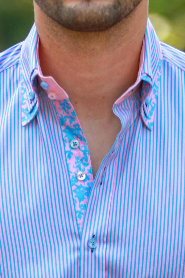 CL2550 STRIPE DOUBLE COLLAR - Claudio Lugli Shirts
