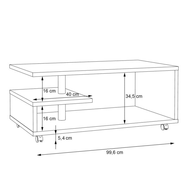 Wyld Haus Lincoln Sonoma Wood Coffee Table Open Shelf