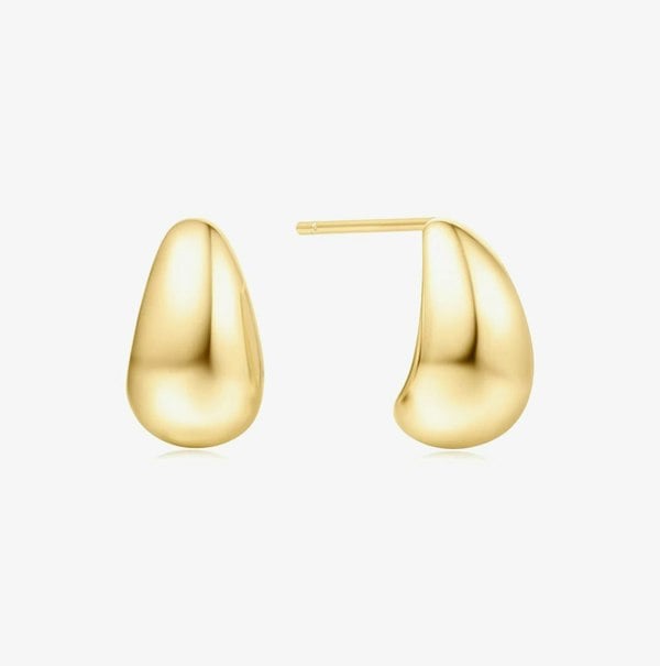 Ania Haie Vogue Maven 14ct Gold Plated Small Dome Hoop Earrings E062-05G