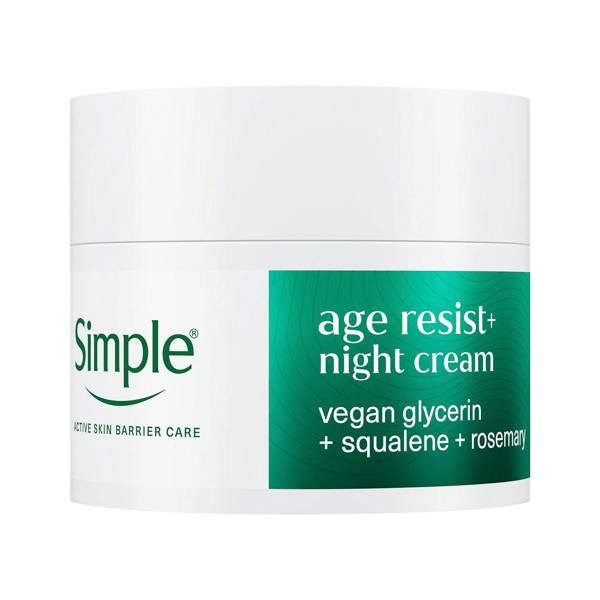 Simple Age Resist+ Night Cream Anti-Ageing Hydrating Face Moisturiser, 50ml