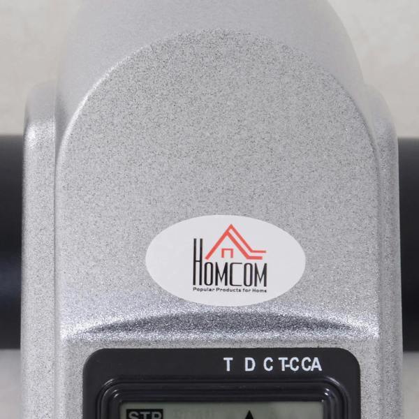 Silver pedal exerciser front panel with brand logo and control label area