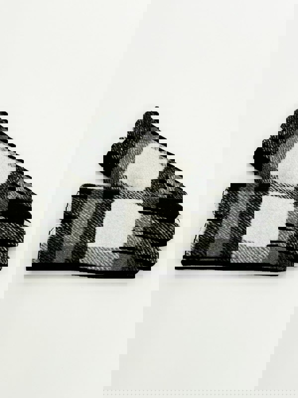 SVNX Black And White Checked Print Gloves